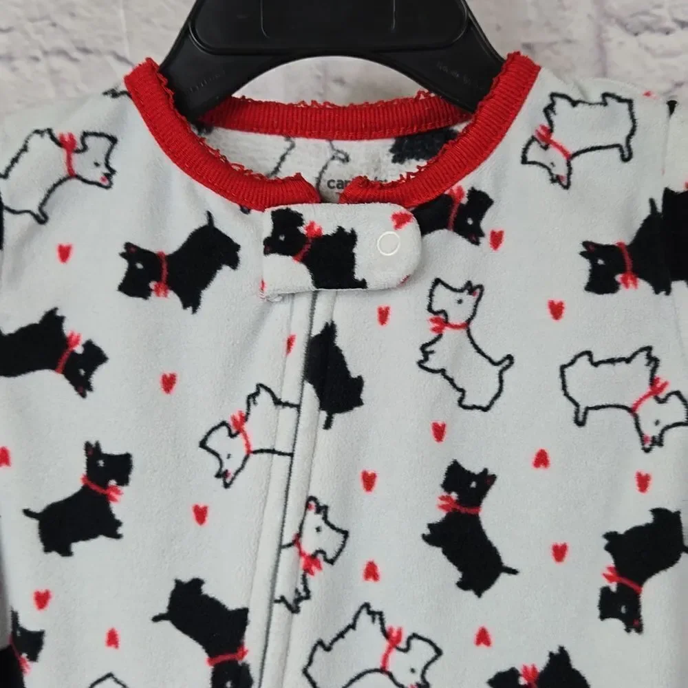 Carter's Baby Girl 12M Sleep & Play Scottie Dog Footie One-Piece Pajama PJs